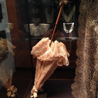 Lace parasol on display at the Art Gallery of South Australia